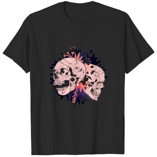 Virgo Zodiac Skulls Horror Pink Blue T-shirt
