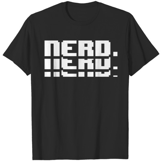 Discover Nerd Pixel Retro White T-shirt