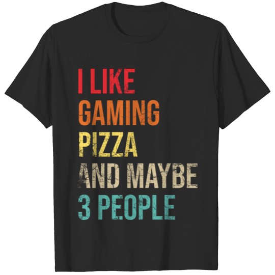 Discover Gamer Gaming Pizza Funny Gift T-shirt
