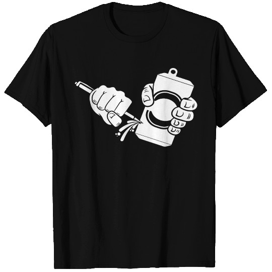 Beer canned beer can piercing T-shirt
