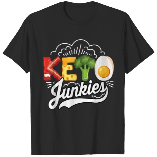 Discover Keto Junkies Ketone Food Ketogenic Diet Vegan Vege T-shirt