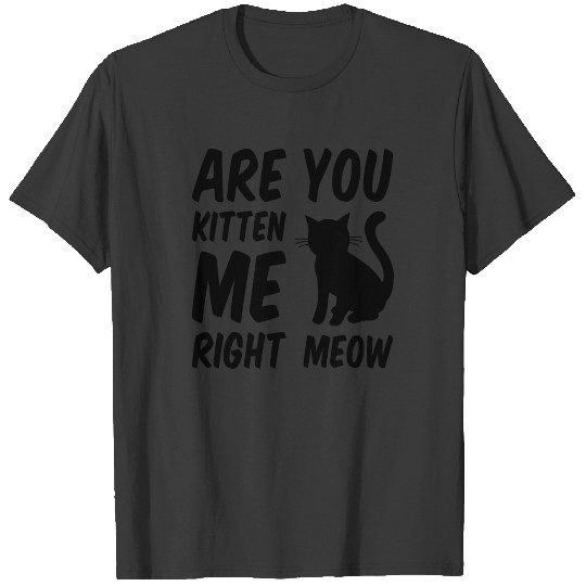 Are You Kitten Me Right Meow - Black Cat T-shirt