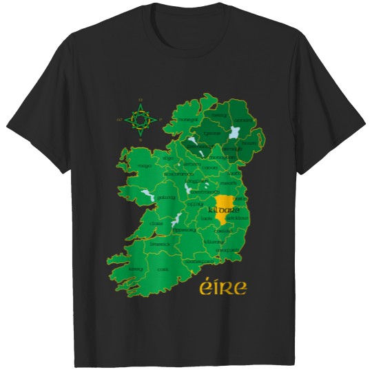 Discover Kildare Ireland County Map Irish Travel Eire T-shirt