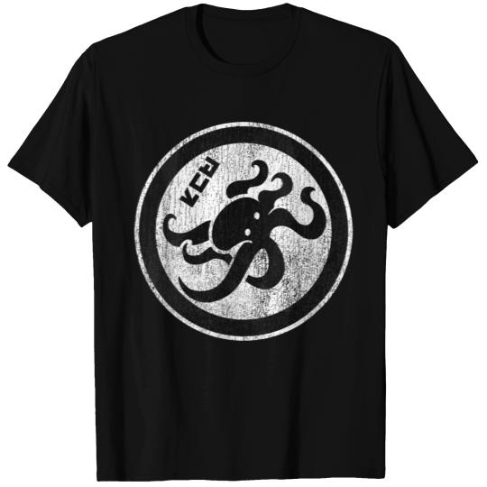 Splatoon Octopus Circle Kanji Distressed Logo Gift T-shirt