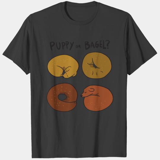 Puppy or bagel cute dog lover design T-shirt