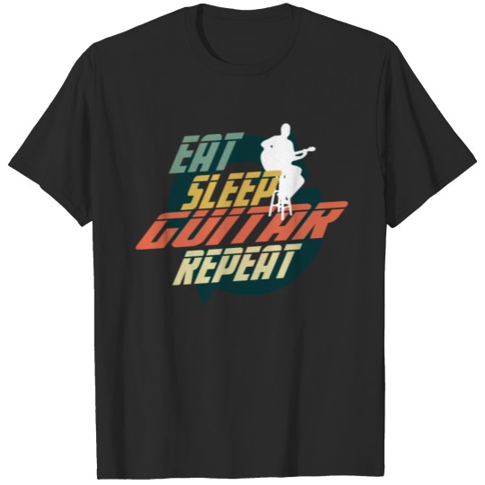 Discover EAT SLEEP GUITAR REPEAT T-shirt