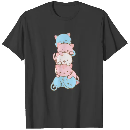 Transgender Pride Cute Kawaii Cat T-shirt