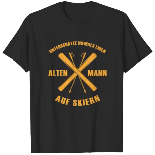 Discover Old man on skis skiing gift winter T-shirt