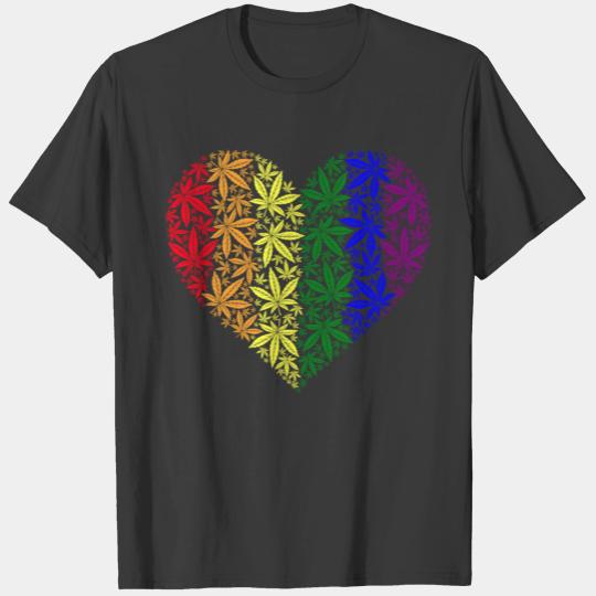 Marijuana Heart Funny Gay Pride Stoner LGBT Men Wo T-shirt