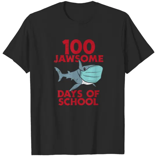 Discover 100 Jawsome Days School Shark Mask 100Th Day T-shirt