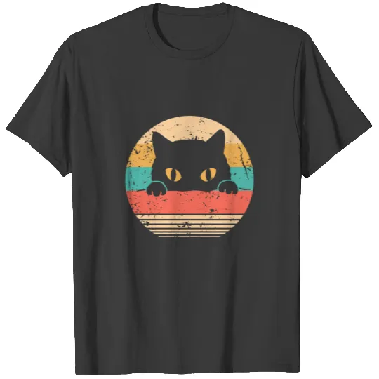 Vintage Black Cat Lover Retro Style Cats T-shirt