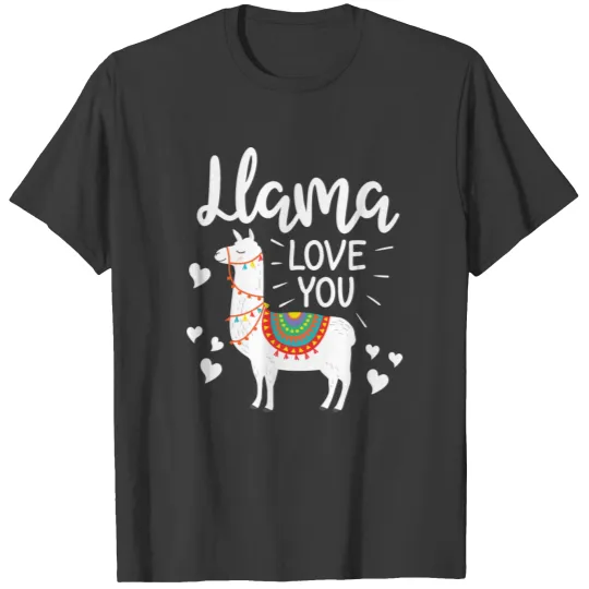 Llama Love You Gifts for Him Her Alpaca Valentine T-shirt