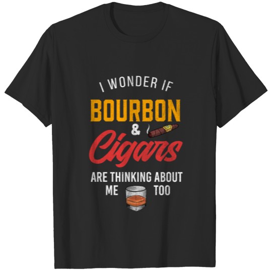 Mens Cigar Smoke Bourbon Whiskey Gift I Funny T-shirt