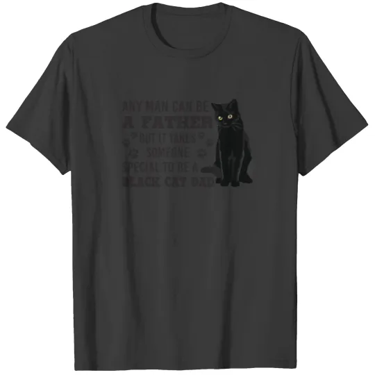 Black Cat Dad Funny Cat Father T-shirt