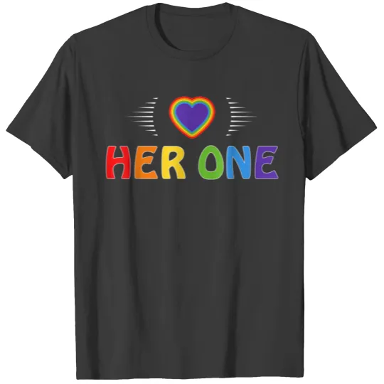 Cute Gay Couple Lesbian Valentines Day T Her One T T-shirt