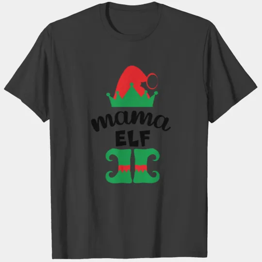 Funny mama ELF Christmas mom grandma aunt gift T-shirt