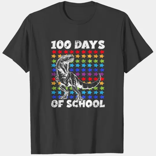 100 Days of School - Schoolchildren Tyrannosaurus T-shirt