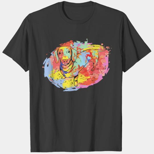 Dachshund Dog Lover Watercolor Dogs Design T-shirt
