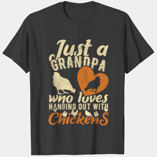 Just A Grandpa Who Loves Chickens, Grandad Gift T-shirt