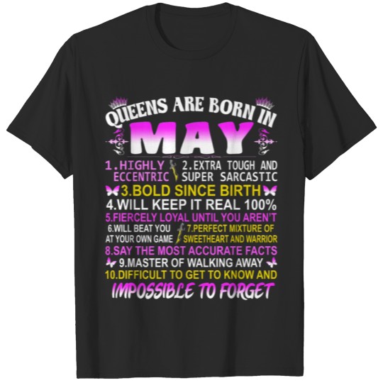 Discover Queens Are Born in May T-shirt