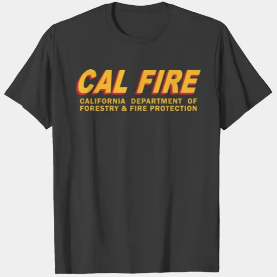 Cal Fire Text California Department black T-shirt