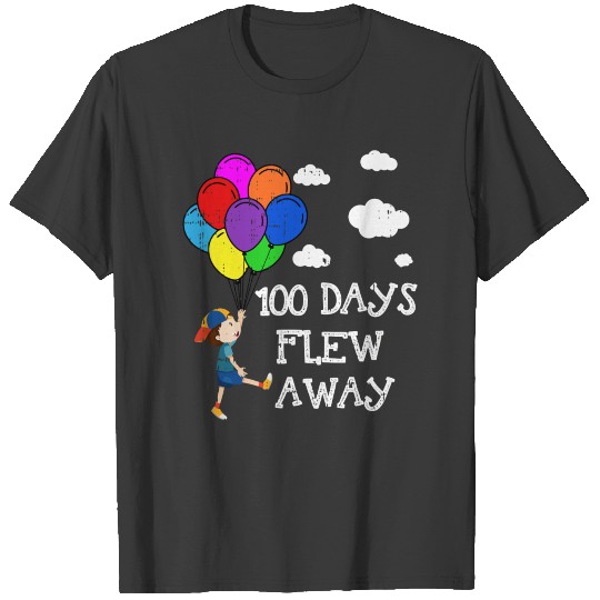 100 Days Of School Boy Balloons Flew Away Cute Stu T-shirt