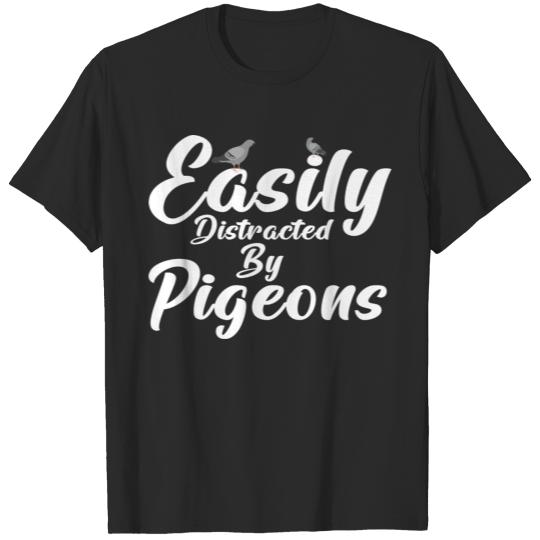 Discover Easily Distracted By Pigeons Funny Gift T-shirt
