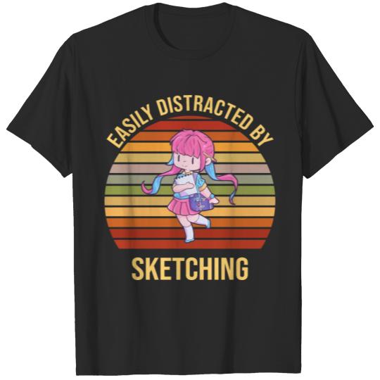 Discover Easily Distracted By Sketching T-shirt