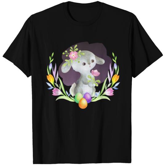 Easter easter bunny flower butterflies T-shirt