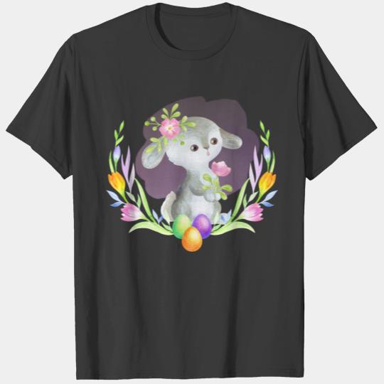 Easter easter bunny flower butterflies T-shirt