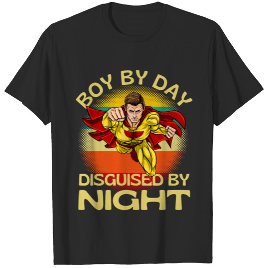 Discover Boy By Day Disguised By Night Superhero T-shirt