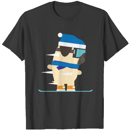 Snowboard Pug T-shirt