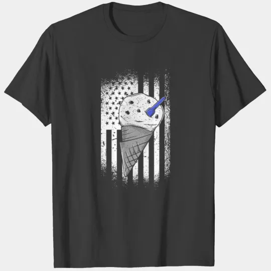 American Flag Soft Ice Cream Stuff Gelato Art T-shirt