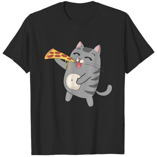Discover Cat Eating Pizza Funny Cat Pizza Gift T-shirt