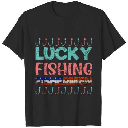 Discover Lucky Fishing Fishermen Funny Fishing T-shirt