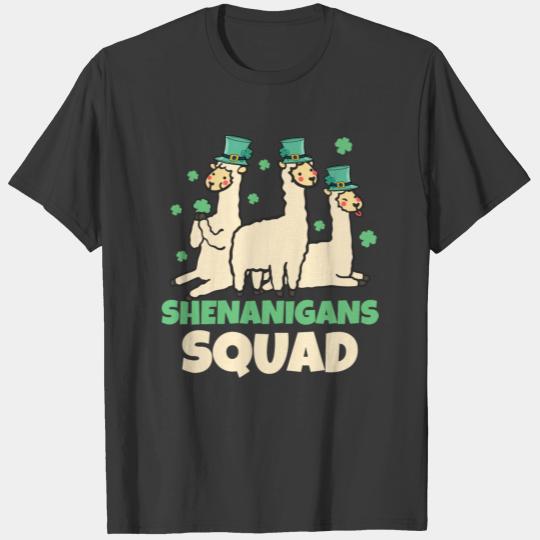 Discover Shenanigans Squad Alpaca LLama St Patricks Day T-shirt