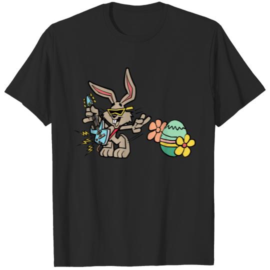 Discover Electro guitar easter bunny rocking with egg T-shirt
