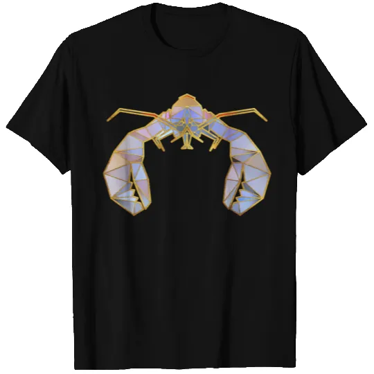 Lobster Frontside Geometric Gold Lines T-shirt