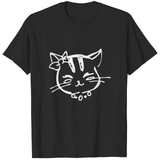 Discover Cat Hand Drawn - Kitten Lover - Cat T-shirt