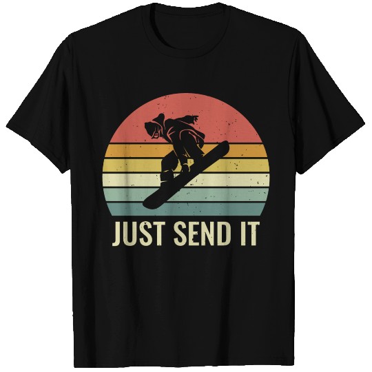 Vintage Snowboarding Gift Just Send It T-shirt