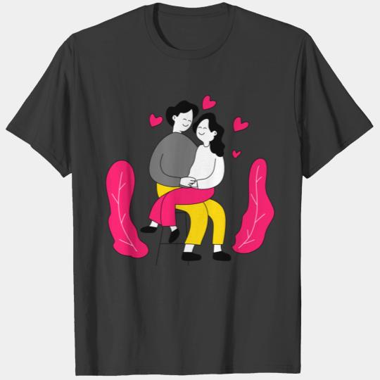 holding girl valentine line character 5979190 T-shirt