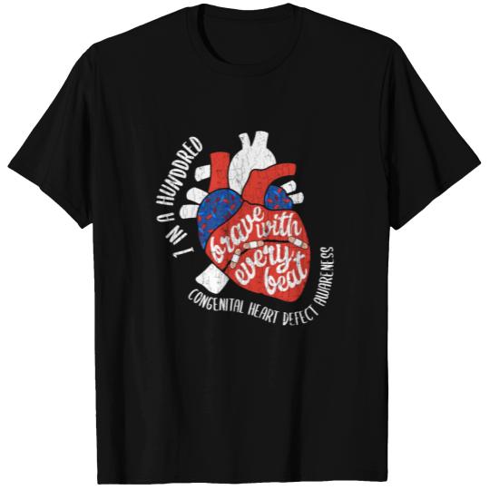 Brave With Every Beat CHD Awareness Happy Gift T-shirt