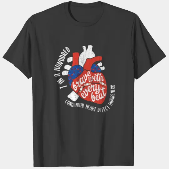 Brave With Every Beat CHD Awareness Happy Gift T-shirt