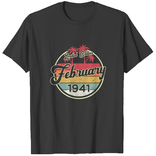 Vintage 80s February 1941 80th Birthday Gift Idea T-shirt