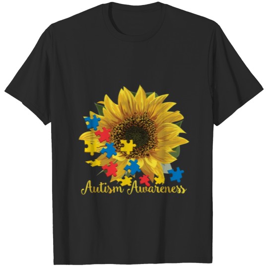 Discover Autism Awareness Autistic Sunflower Apparel T-shirt
