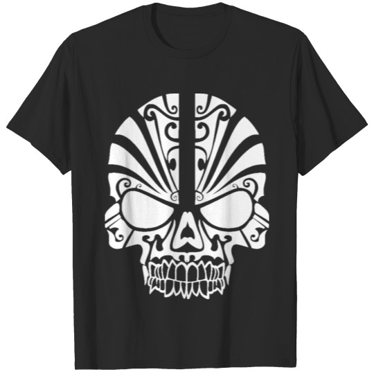 Discover Skull Tattoo Tribal White T-shirt