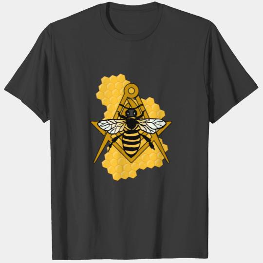 Masonic Emblem with Bee and Beehive T-shirt