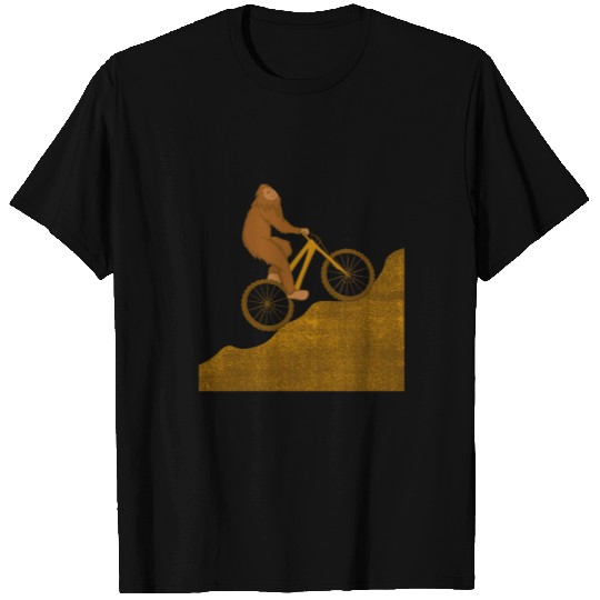 Bigfoot Rides A Mountain Bike Funny MTB T-shirt