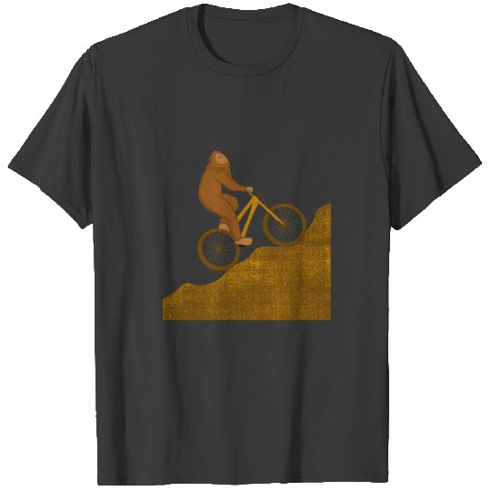Bigfoot Rides A Mountain Bike Funny MTB T-shirt
