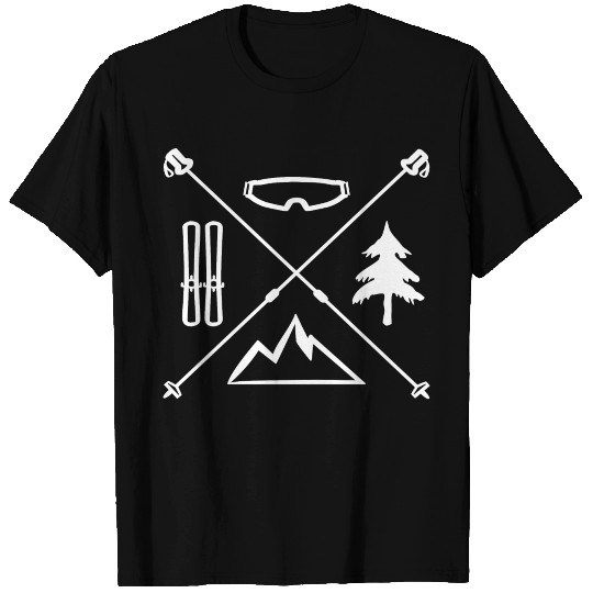 Ski Cross Skitour Winter Mountain Snow Tree Google T-shirt